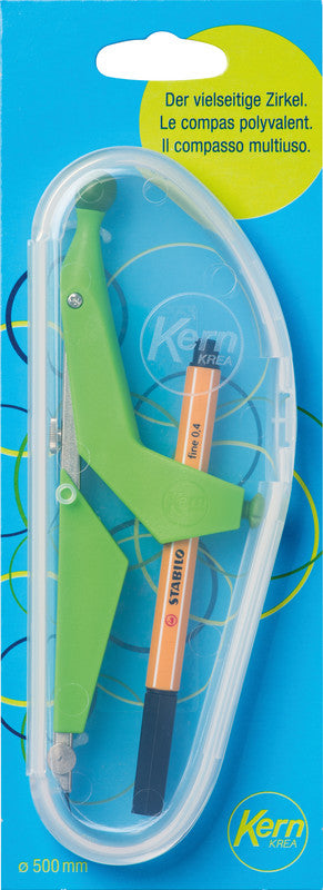 Kern krea Zirkel – Schenkellänge 15 cm, für Bleistift, Kugelschreiber, Faserschreiber u. a.