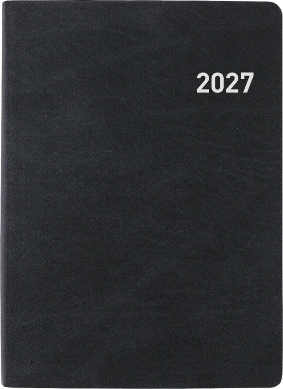 Biella Memento Agenda – 1 Woche/2 Seiten, gebunden, 10,1 × 14,2 cm, 2027, Schwarz, FSC