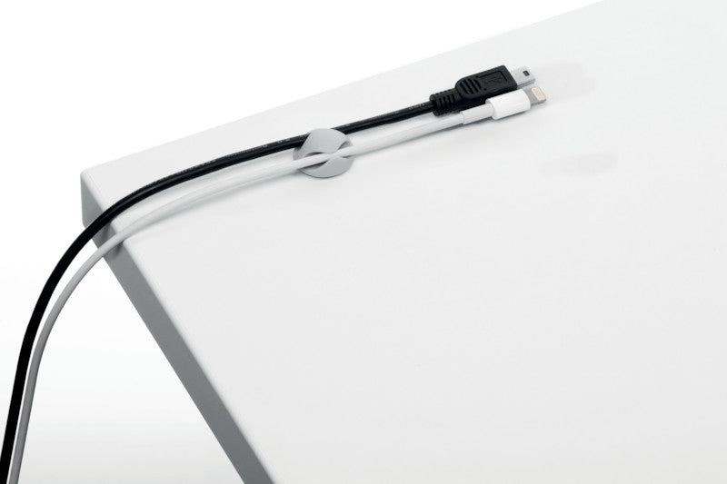 Durable Kabel-Clip – 20 × 20 mm, Kunststoff, Grau, selbstklebend, 6er-Pack, für 2 Kabel