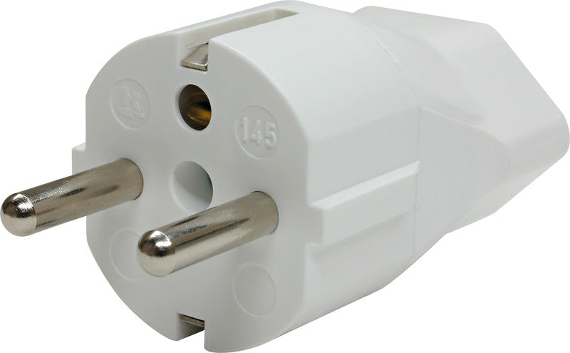 Steffen Adapter Schweiz-Europa – Kunststoff/Metall, Weiss, Schuko-Stecker, 16 A, 250 V, für T23