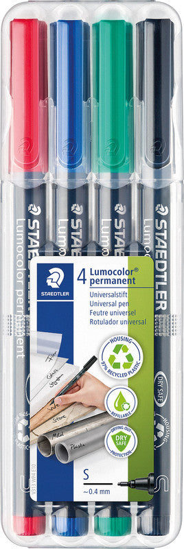 Staedtler Permanent Marker – rot, blau, grün, schwarz, 4er Set