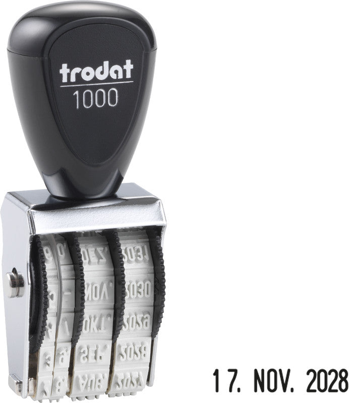Trodat Bänderdatumstempel – Motiv: Datum, Kunststoff, 21 × 3 mm, Deutsch, ohne Kissen