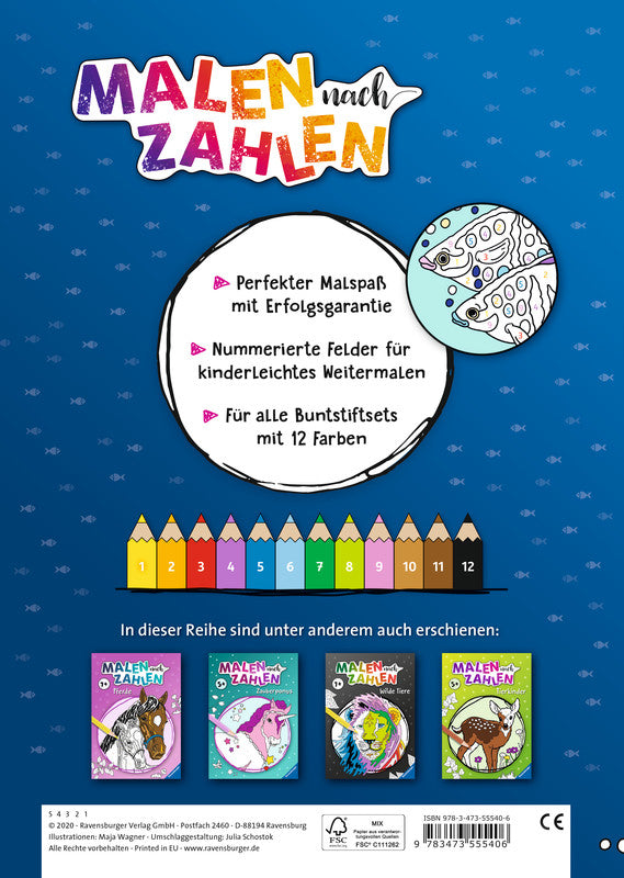 Ravensburger Malen nach Zahlen Malbuch, Karton, 21 × 29,5 cm, Mehrfarbig, ab 7 Jahren