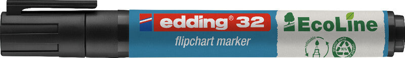 Edding Flipchart-Marker 32 EcoLine – Keilspitze 1,5-5 mm – Schwarz – Nachfüllbar
