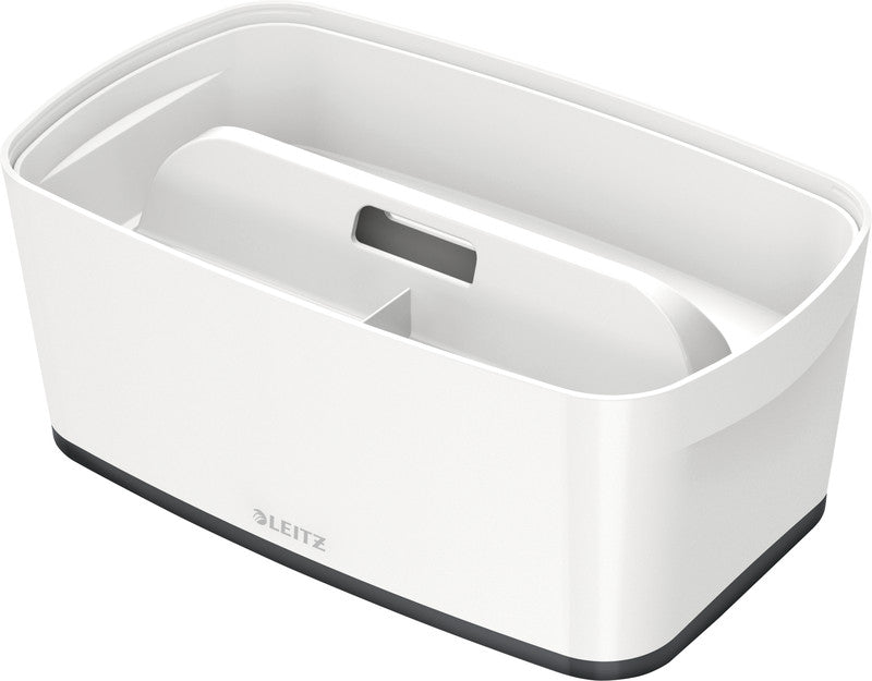 Leitz Aufbewahrungsbox MyBox – ABS-Kunststoff, Weiss/Schwarz, 31,8 × 12,8 × 19,1 cm