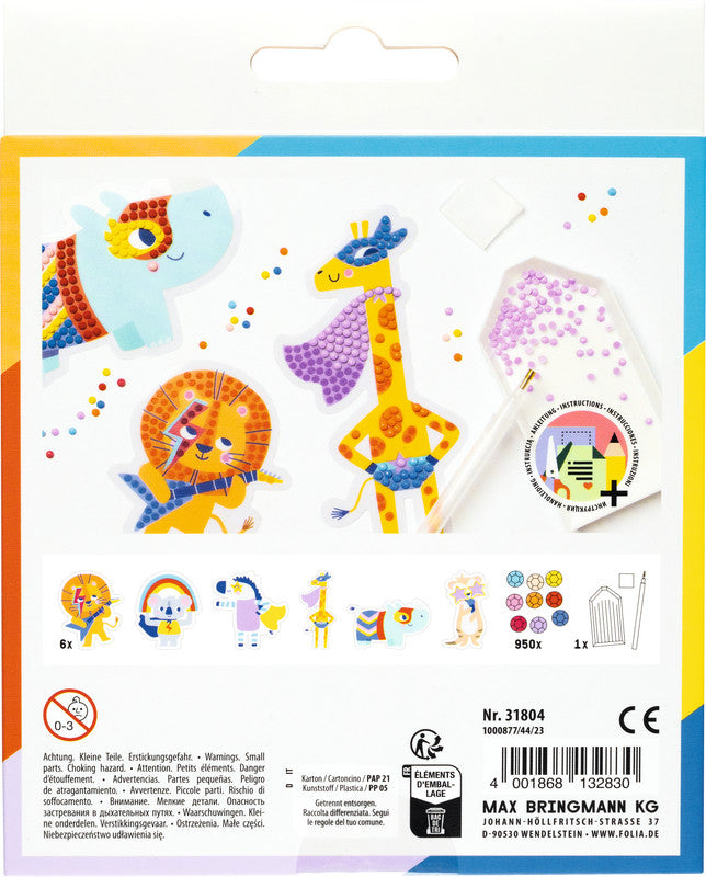 Folia Diamantbild-Set Superheroes – 6 Motiv-Sticker – 50 × 100 mm
