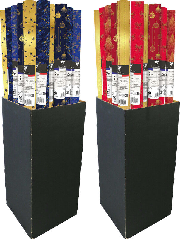 Clairefontaine Scintillant beschichtetes Geschenkpapier – 70 cm × 2 m – 80 g/m² – Weihnachten