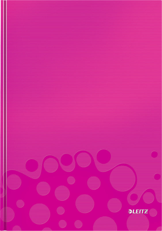Leitz Notizbuch A4, liniert, Fadenheftung, Karton, 160 Seiten, 90 g/m² – pink