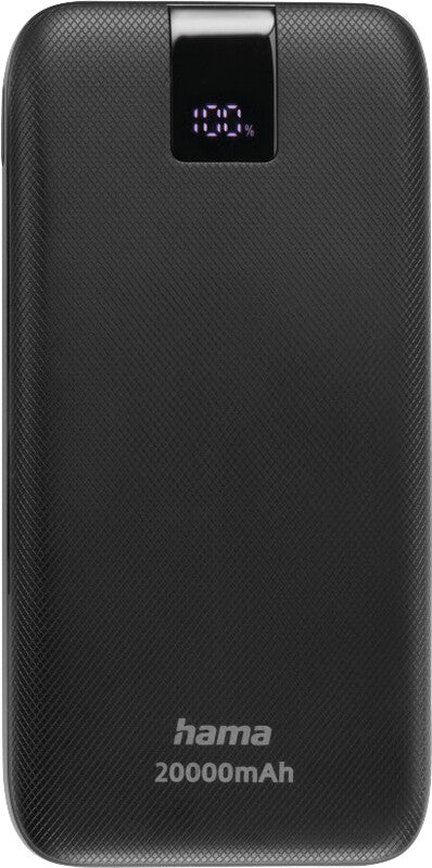 Hama Powerbank 20000 mAh, PD 20 W, 2× USB-C, 1× USB-A, Schwarz