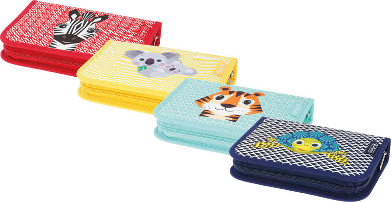 Herlitz Cute Animals Schuletui, gefüllt, 31-teilig – Zebra – Kunststoff – 20,3 × 3,5 × 14,0 cm