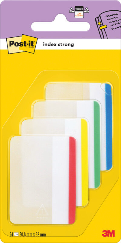 Post-it Indexstreifen Strong – 50,8×38 mm – sortiert, 4×6 Stück