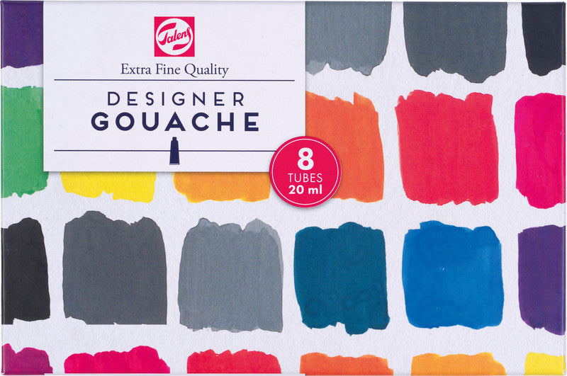 Talens Gouache – Set – 8 Farben, 8 × 20 ml, inkl. Deckweiss