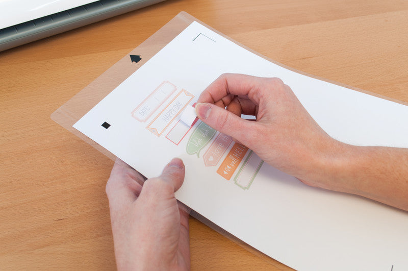 Silhouette Stickerpapier, 215 mm × 280 mm, weiss, Papier, selbstklebend, für Schneideplotter, 8 Blatt