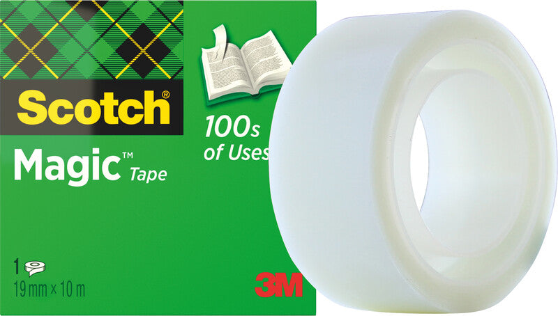 Scotch Büro-Klebeband Magic 810 – matt, beschriftbar, 19 mm × 10 m, Kern Ø 25 mm
