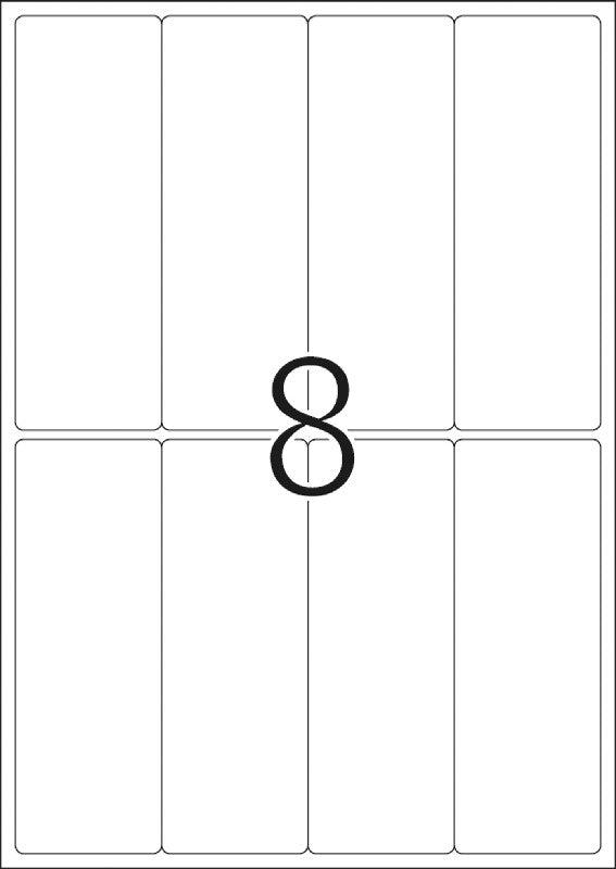 HERMA Drucketiketten, 50 mm × 142 mm, weiss, Papier, permanent, 200 Etiketten (25 Blatt)