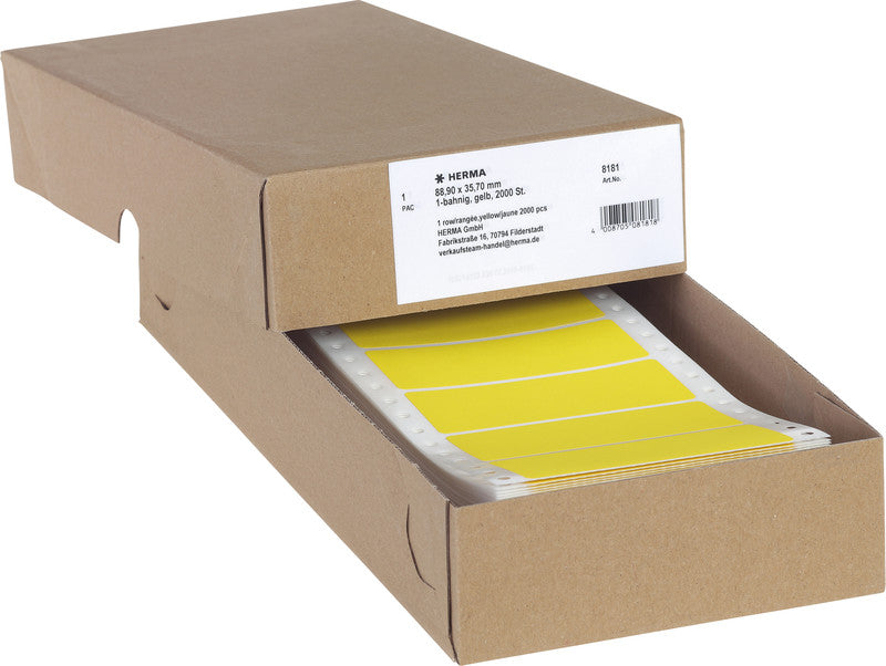 HERMA Druckeretiketten, 89 mm × 36 mm, Blau, Papier, Permanent, 2000 Etiketten