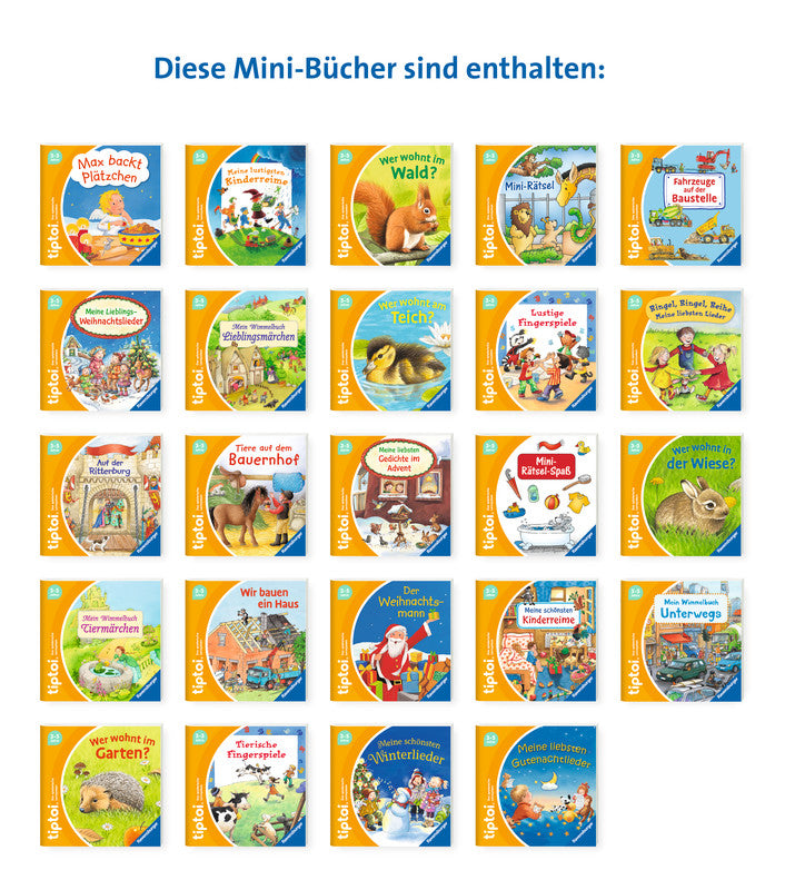 Ravensburger tiptoi Adventskalender Weihnachten – Deutsch, ab 3 Jahren, 24 Mini-Bücher, 335 × 440 mm