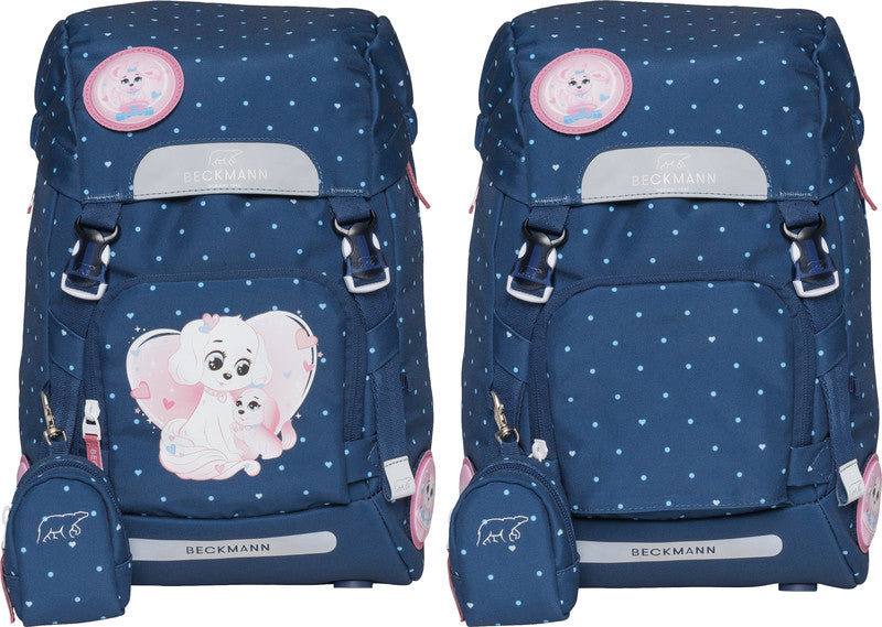 Beckmann Schulrucksack Classic – Pet Friends Blue – 22 l – B 24,0 × H 37,0 × T 25,0 cm – recyclingfähig