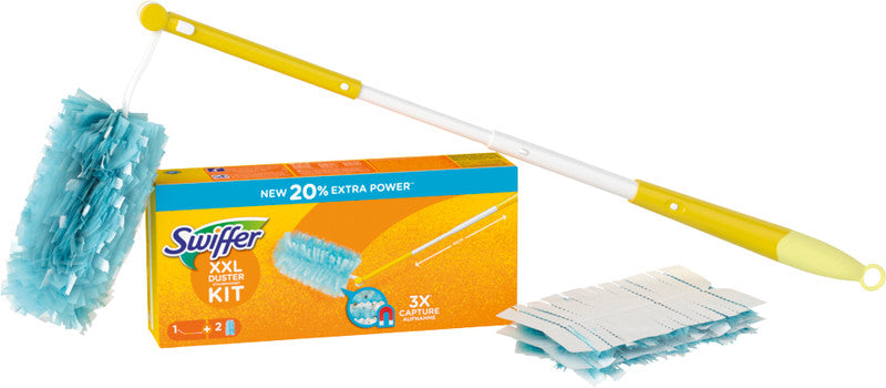 Swiffer Staubmagnet Starterset XXL – Teleskopstab 90 cm, mit 2 Tüchern