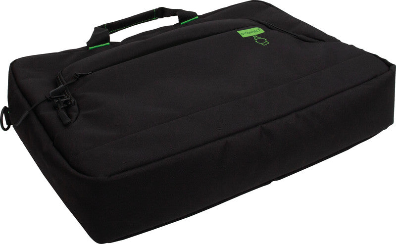 Q-Connect Notebook-Tasche – für Notebooks bis 17,2", Aufsteckfunktion, recyceltes PET (rPET), schwarz