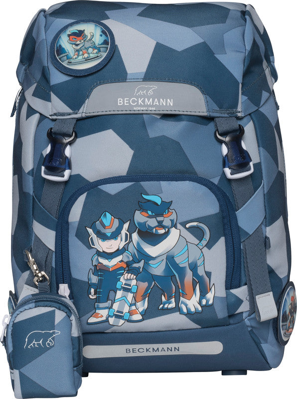 Beckmann Schulrucksack – 6-teilig – Tiger Race – mit Leuchteffekt