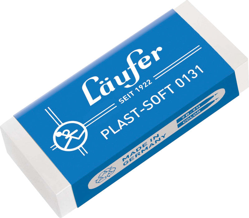 Laufer Radierer – für Bleistifte und Farbstifte – 41 × 12 × 19 mm – Kunststoff – weiss