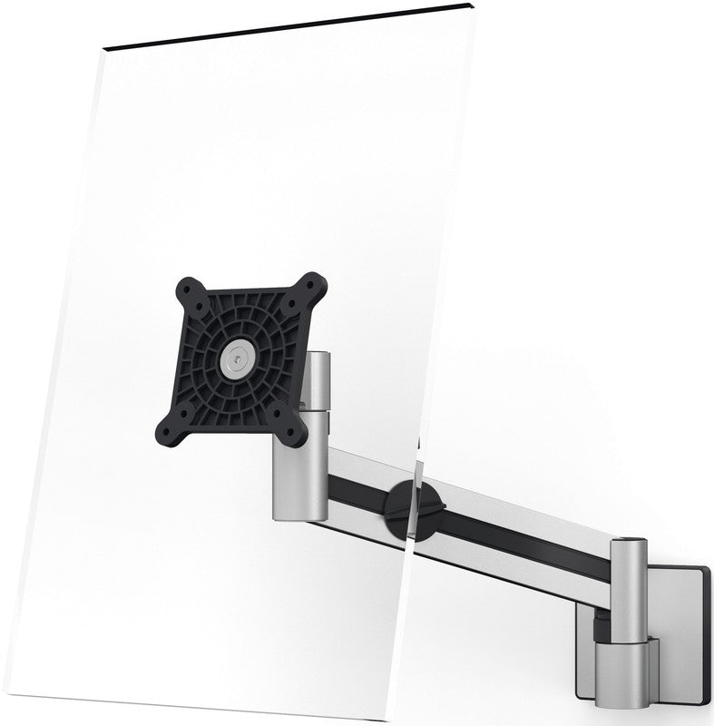 Durable Monitorhalterung, 1 Monitor, Wandmontage, bis 27", 8 kg, höhenverstellbar, neigbar, silber