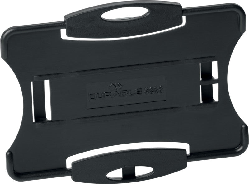 Durable Ausweishalter – 87 × 54 mm, schwarz, Kunststoff, für 1 Betriebs-/Sicherheitsausweis