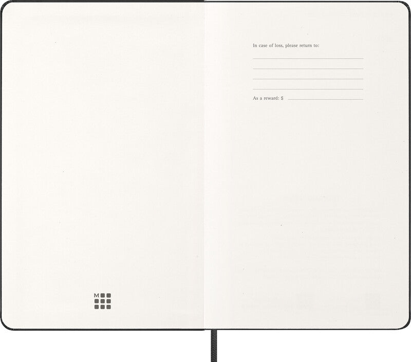 Moleskine Agenda – 1 Woche/2 Seiten, gebunden, 13 × 21 cm, Jan–Dez 2026, mehrsprachig, schwarz, FSC