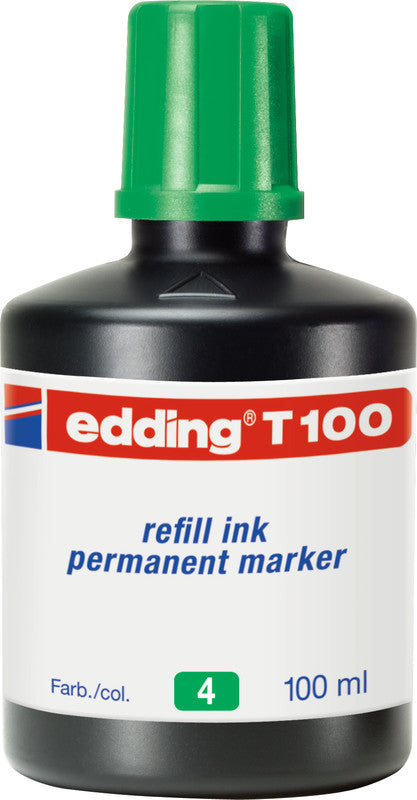 Edding Nachfülltinte für Edding Permanent Marker – grün, wasserfest, lichtbeständig, 100 ml