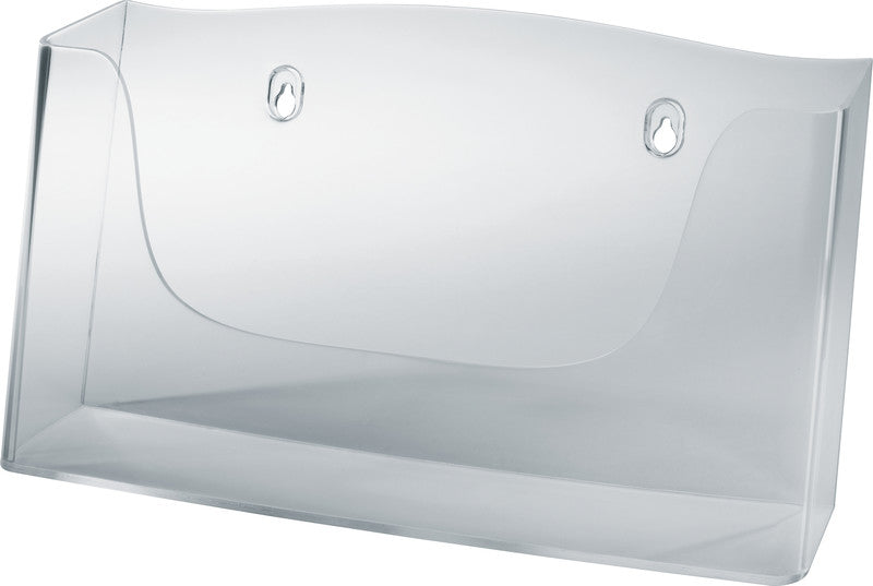 Sigel Wandprospekthalter – für A4 quer – 1 Fach, Acrylglas, transparent, 330 × 172 × 55 mm