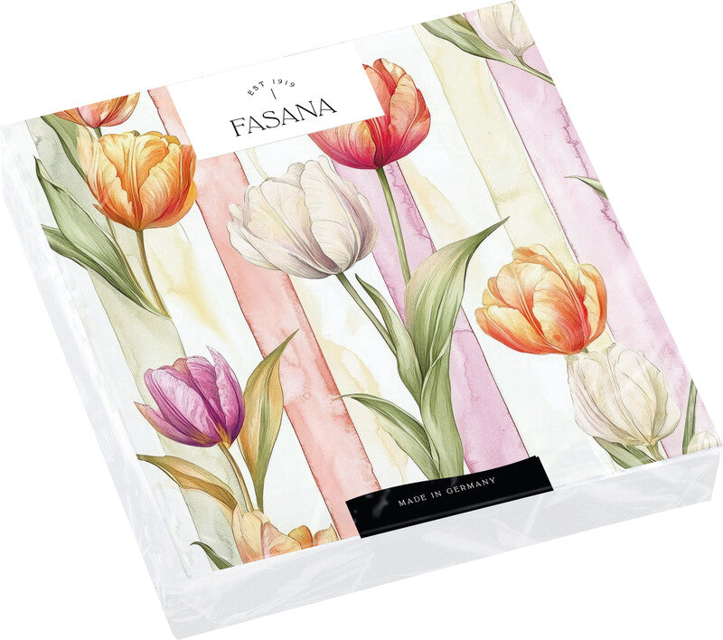 Fasana Servietten Tulip Blush – 33 × 33 cm – 3-lagig, Tissue – 20 Stk., FSC