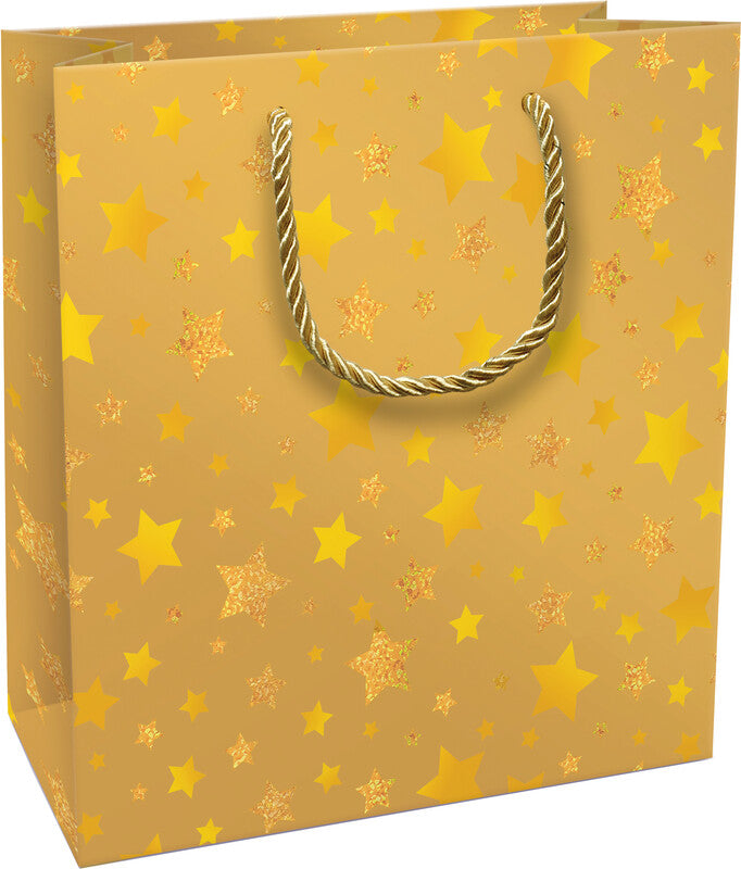 Braun + company Tragetasche – Shimmering Stars – mit Heissfolienprägung und Glitter – 180 × 210 × 80 mm