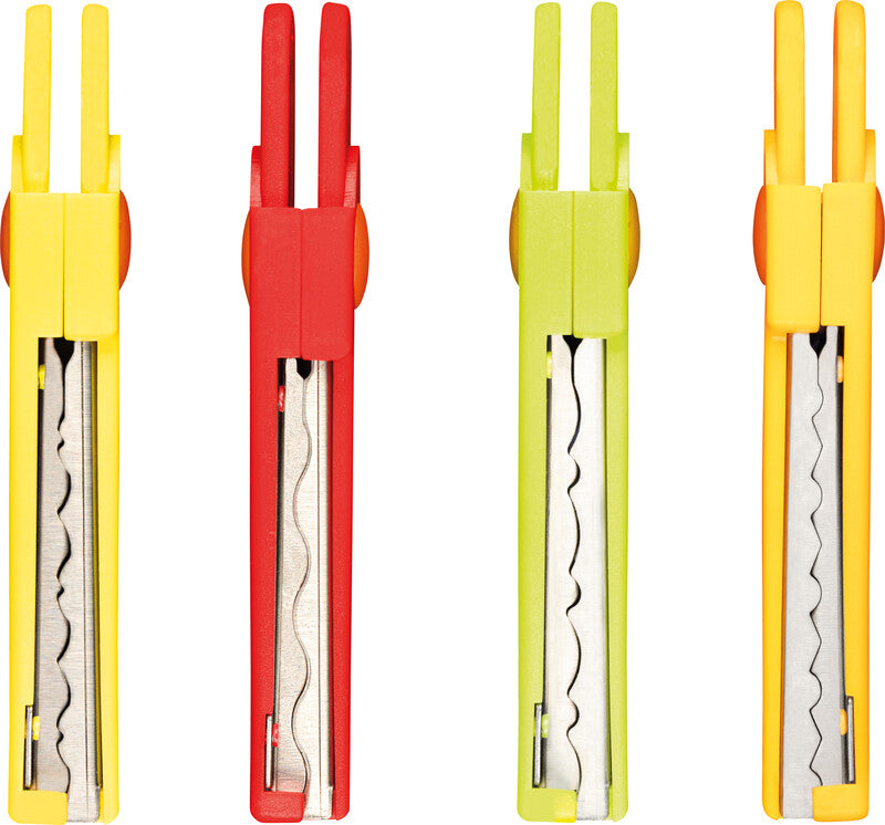 Fonzell Konturenschere – für Rechts- und Linkshänder, abgerundet, Softgrip, Kunststoff, farbig sortiert