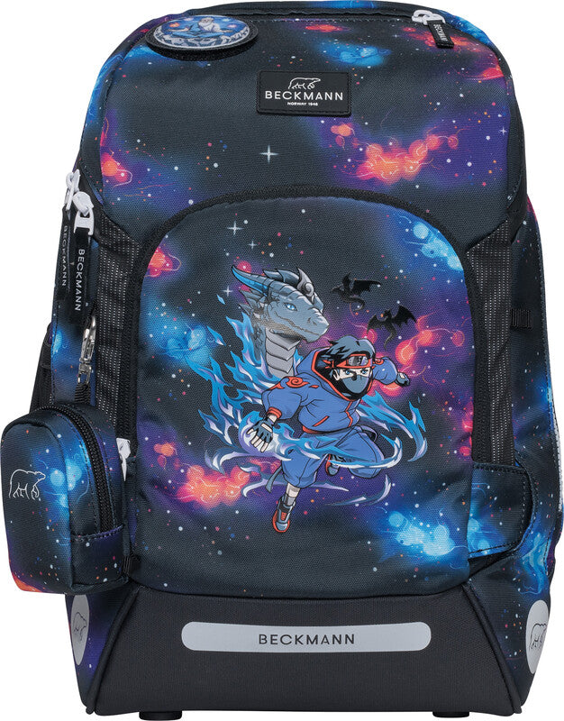 Beckmann Schulrucksack Active Air Flx – Ninja Elements – 26,0 × 39,0 × 22,0 cm – Recycelte Materialien