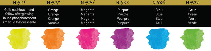 Finetec Premium Neon – Deckfarbkasten – 6 Farben, nachtleuchtend, für Papier, Karton & Holz