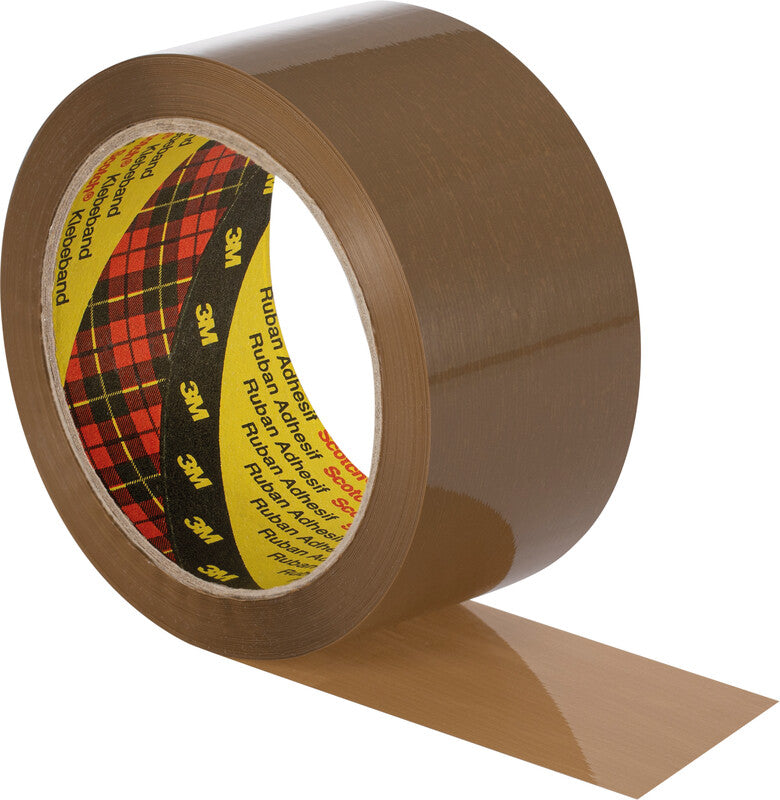 Scotch Verpackungsband PP 371 – permanent, glatt, PP, 25 mm × 66 m, braun, Kern Ø 75 mm