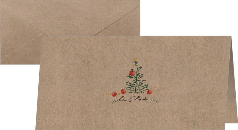 Sigel Weihnachtsgrusskarte (Äpfel) – 220 × 110 mm – mit Umschlägen, für Inkjet/Laser/Kopierer, 10er Pack