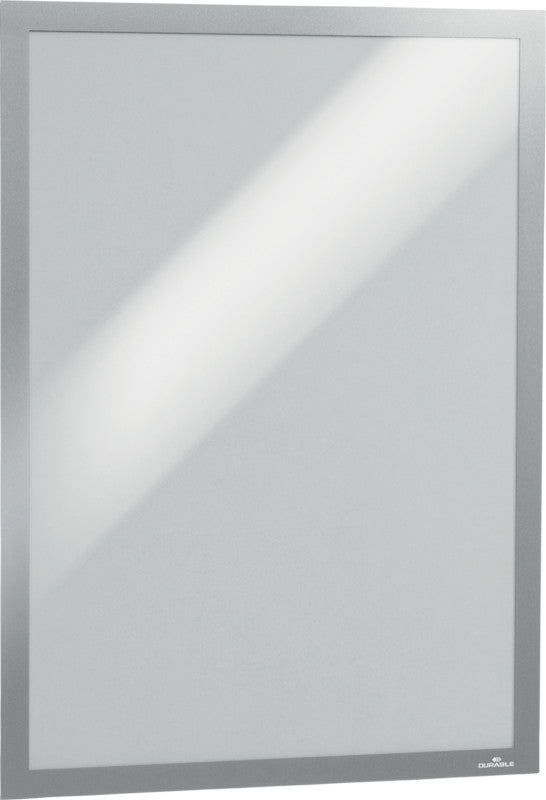 Durable Info-Rahmen – 325 × 445 mm, silber, selbstklebend, wiederablösbar, für A3