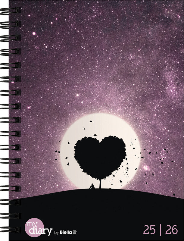 Biella mydiary Schüleragenda – 1 Woche/2 Seiten, Spiralbindung, 12 × 16,5 cm, Aug–Jul, Love, FSC