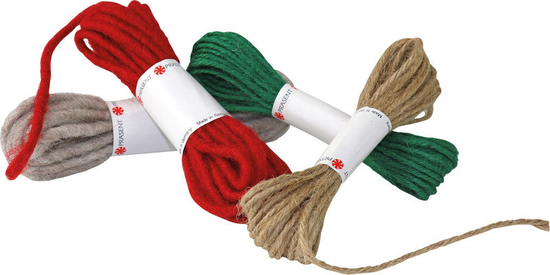 Präsent Kordel – Jute – 36 Stränge 2 mm × 5 m, 36 Stränge 5 mm × 3 m – farbig sortiert