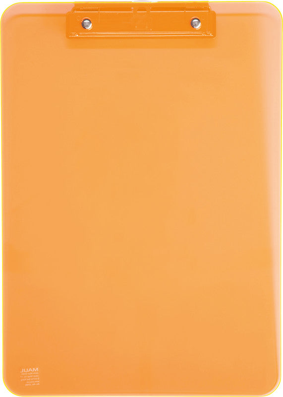 MAUL Klemmbrett A4 – Kunststoff, Aufhängevorrichtung, Orange Transparent