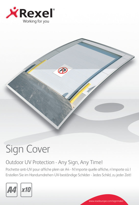 Rexel Schilderfolie Sign Cover A4, glänzend – für Rexel SignMaker, outdoor, 10 Stk.
