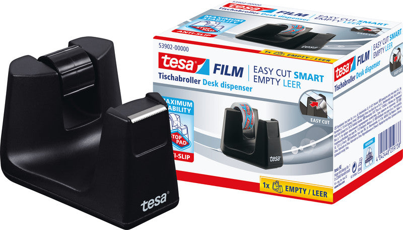 tesa Tischabroller Easy Cut Smart – für Rollenbreite bis 19 mm, für Bandlänge bis 33 m, rutschfest