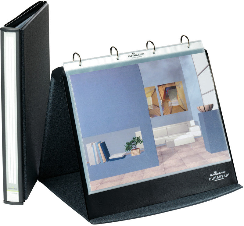 Durable Tisch-Flipchart – 33 × 26,5 cm, schwarz, Kunststoff, Recycling