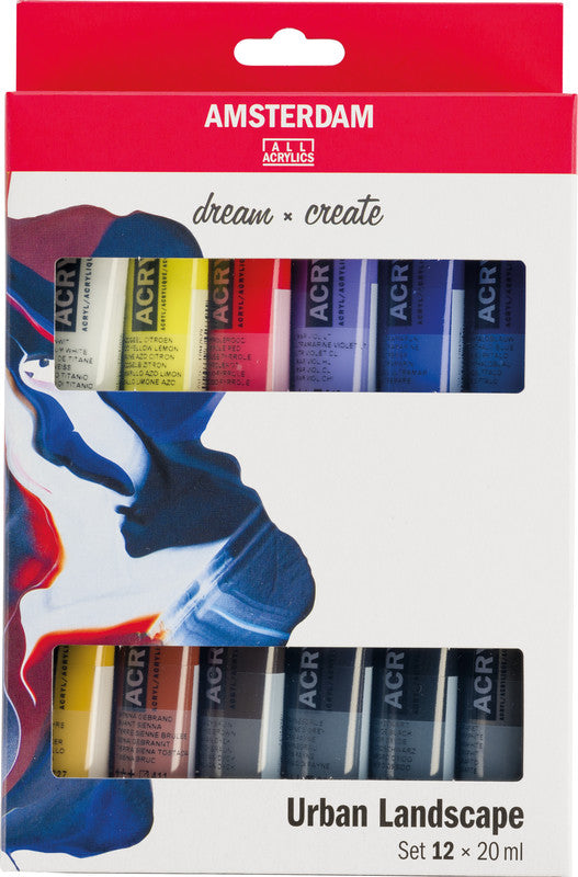 Royal Talens Amsterdam – Acryl Standard – Acrylset – 12 Farben, sortiert, 12 × 20 ml