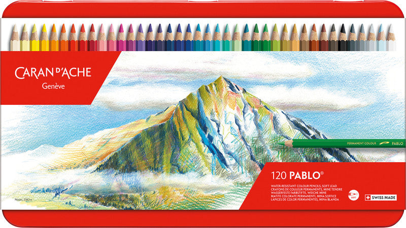 Caran d-Ache Caran d'Ache Buntstifte Pablo – 120 Farben, im Metalletui, Ø 3,8 mm, FSC