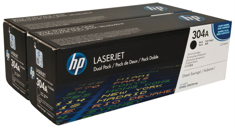HP Toner-Multipack 304A – Schwarz, 3500 Seiten