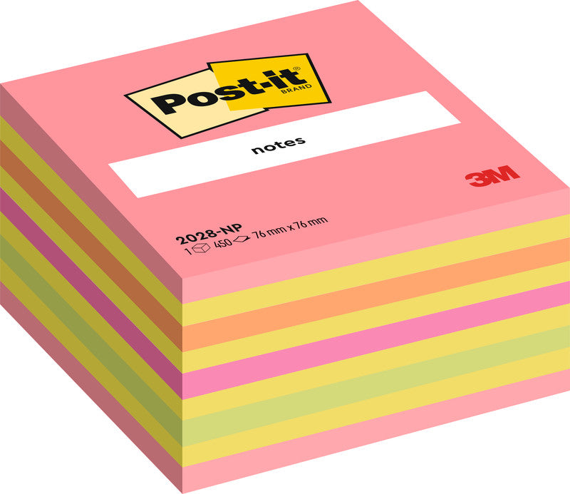 Post-it Haftnotizen – 76×76 mm – Mehrfarbig, 450 Blatt, PEFC