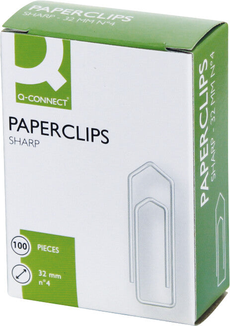 Connect Büroklammern – 32 mm – Metall – Silber – 100 Stück